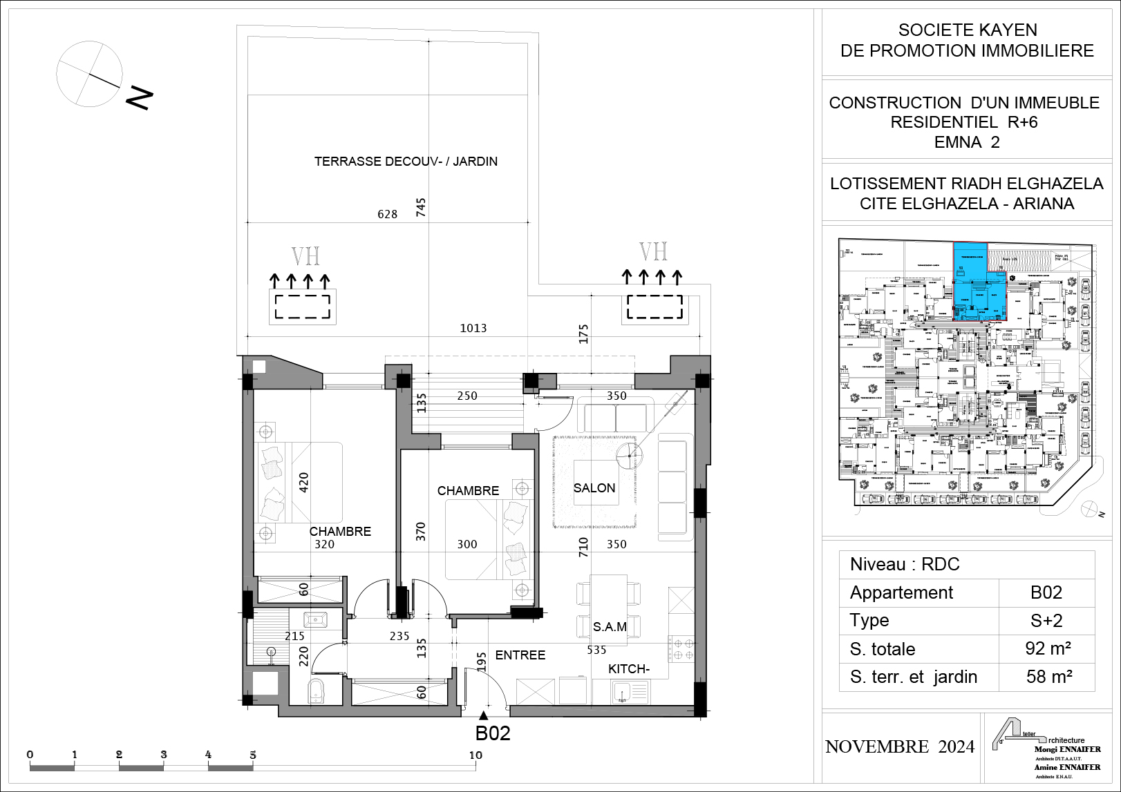 KAYEN IMMOBILIÈRE | Résidence EMNA 2, Cité El Ghazela - Appatement B02