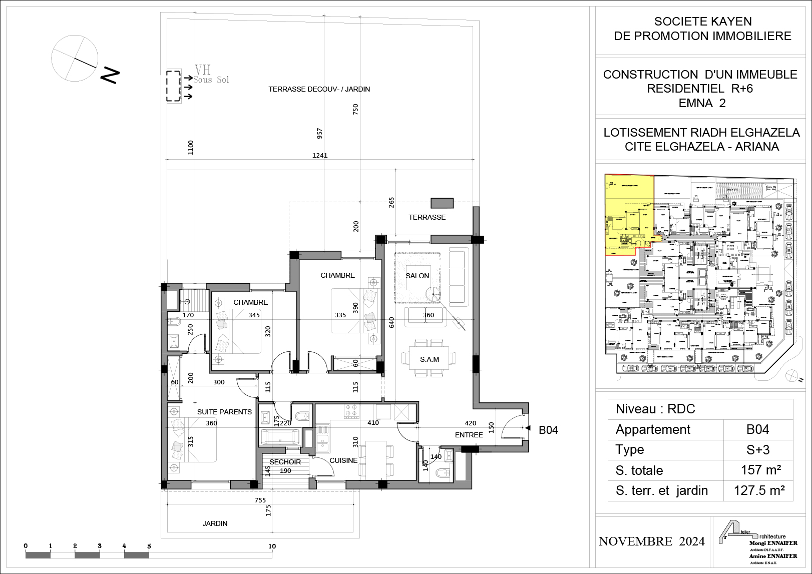 KAYEN IMMOBILIÈRE | Résidence EMNA 2, Cité El Ghazela - Appatement B04